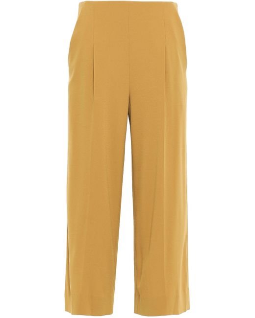 Chalayan Cropped Satin-crepe Wide-leg Pants Mustard in Yellow - Lyst