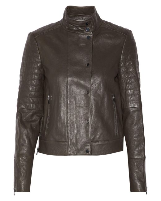 J Brand Marshall Quilted Leather Biker Jacket Army Green In Lyst J Brand Marshall Quilted Leather Biker Jacket Army Green Lyst