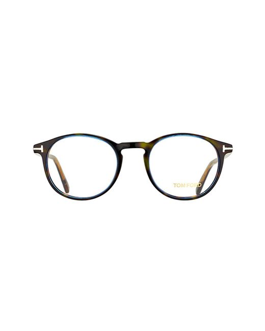 Tom Ford Brown Acetate Ft5294056 Round Optical Glasses In Brown For Men