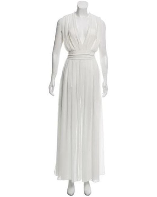 White Pleated Maxi Dress