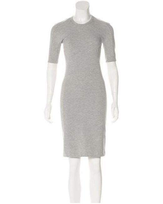 Grey Knee Length Bodycon Dress