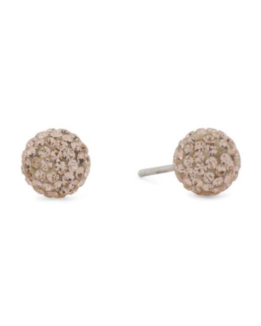 Lyst Tj Ma Made In Italy Sterling Silver Crystal Ball Stud Tj Ma Metallic Made In Italy Sterling Silver Crystal Ball Stud Earrings Lyst