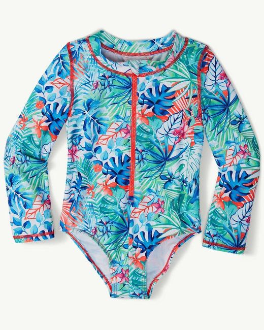 Lyst - Tommy Bahama Baby Palm Party One-piece Rash Guard in Blue