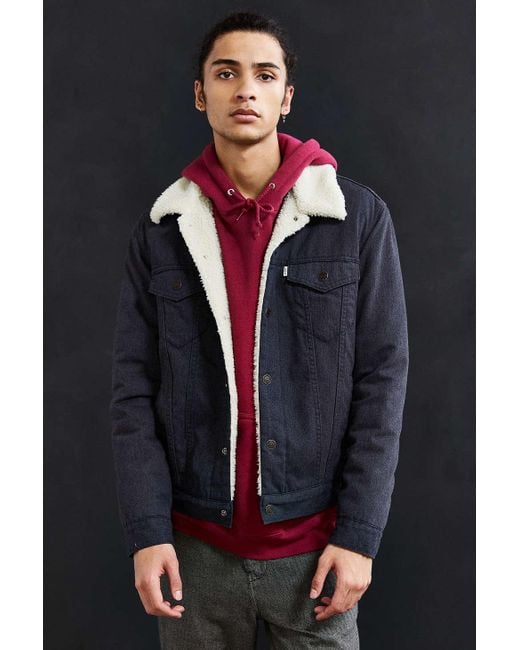 Levi's Flannel Sherpa Trucker Jacket in Blue for Men Lyst