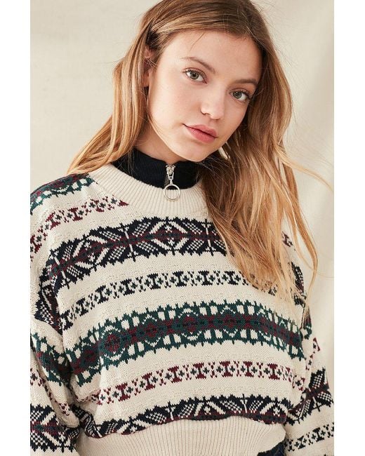 Urban outfitters Urban Renewal Recycled Cropped Fair Isle Sweater ...
