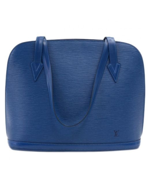 Lyst - Louis Vuitton Vintage Blue Leather Handbag in Blue
