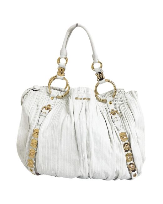 miu miu white handbag
