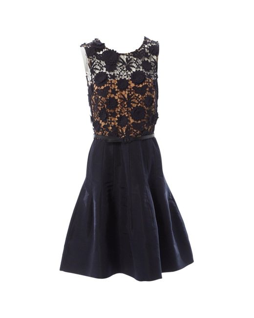 oscar de la renta navy gown
