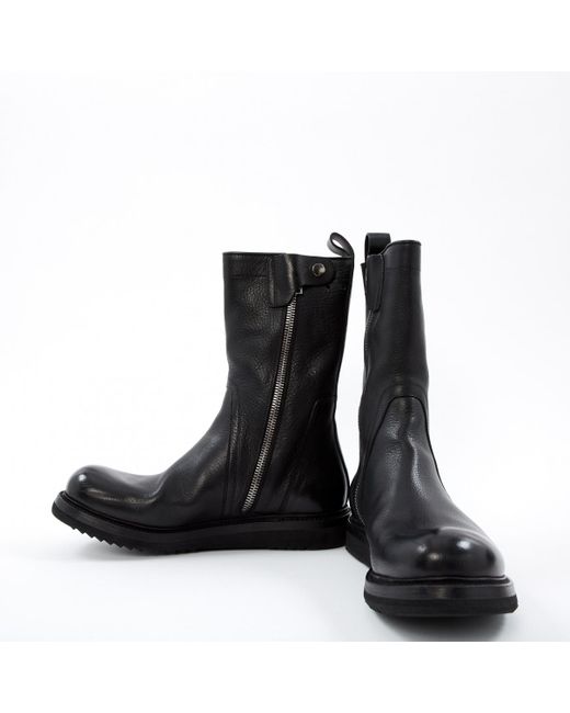 Lyst - Rick Owens Black Leather Boots in Black for Men