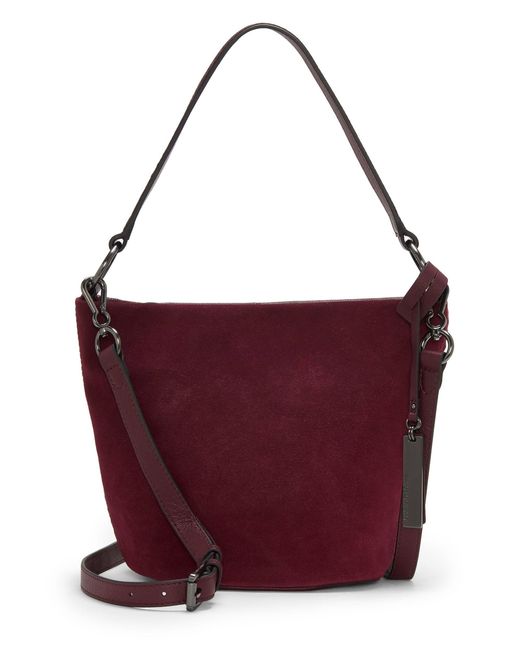 Women S Purple Suza Gusset Detailed Bucket Bag