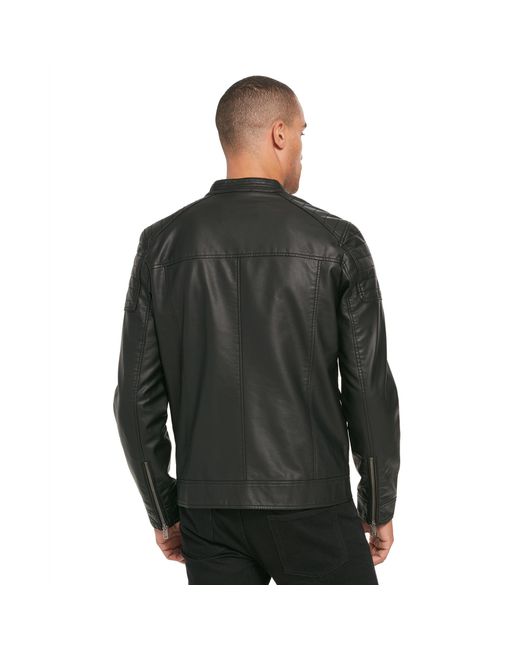 Lyst Wilsons Leather Black Rivet Faux Moto Jacket W Wilsons Leather Black Rivet Faux Moto Jacket W Quilted Shoulders For Men