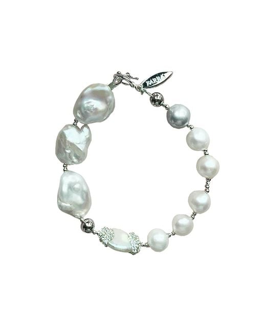 Lyst Farra White Freshwater Pearl Rhinestone Bracelet In Farra White Freshwater Pearl Rhinestone Bracelet Lyst