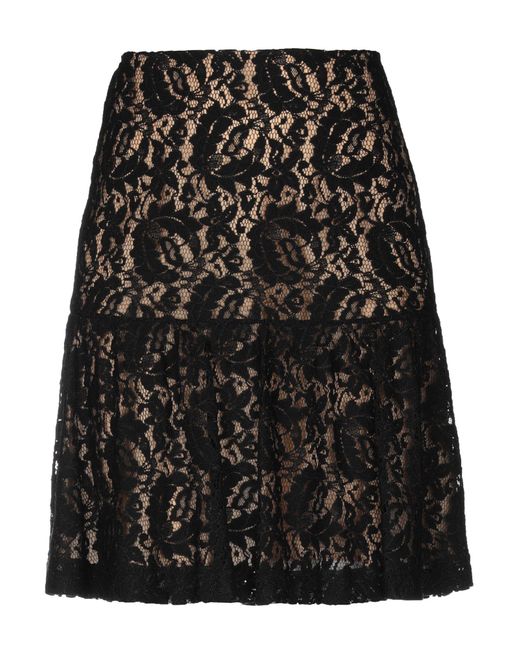 Moschino Lace Knee Length Skirt in Black - Lyst