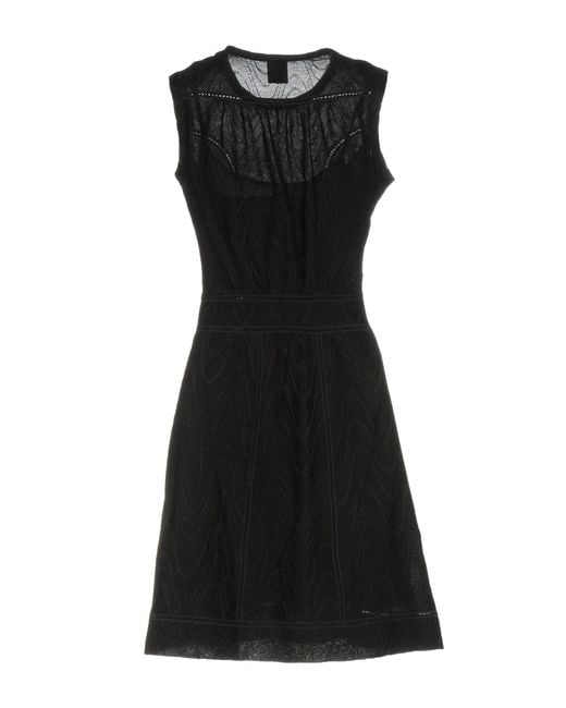 M Missoni Cotton Short Dress in Black - Lyst