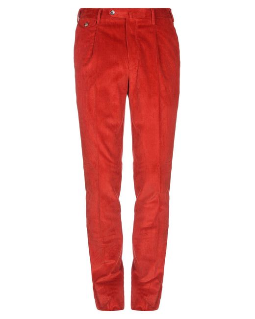 PT01 Velvet Casual Pants in Rust (Red) for Men - Lyst