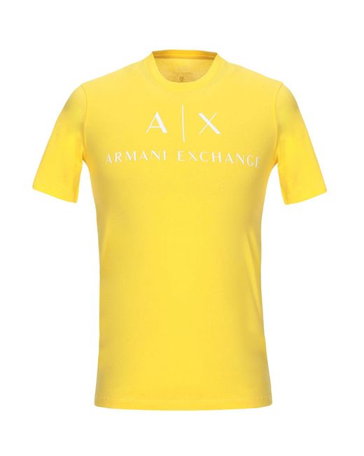 Armani Exchange Cotton T-shirt in Yellow for Men - Lyst