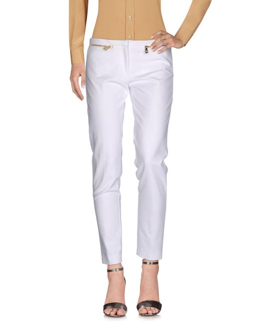 Versace Cotton Casual Pants in White - Lyst