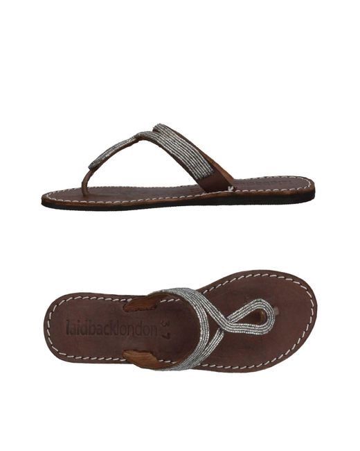 Laidbacklondon Toe Strap Sandal in Brown | Lyst
