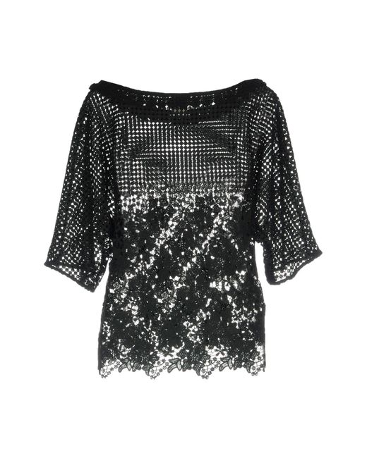 Pinko Lace Blouse in Black - Lyst