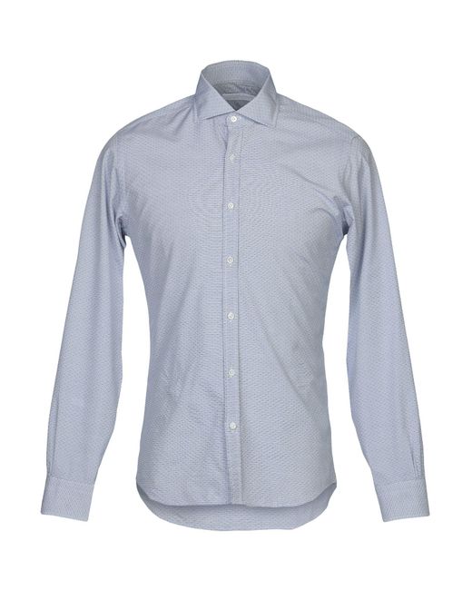 Tagliatore Cotton Shirt in Dark Blue (Blue) for Men - Lyst