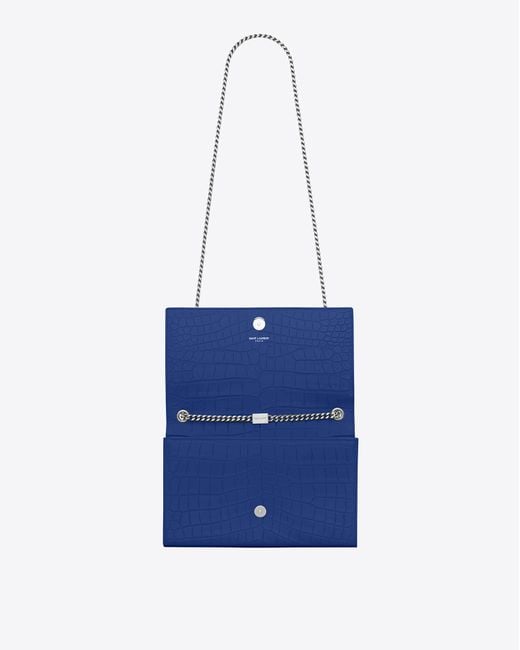 Classic Medium Kate Monogram Saint Laurent Tassel Satchel In Royal Blue Leather