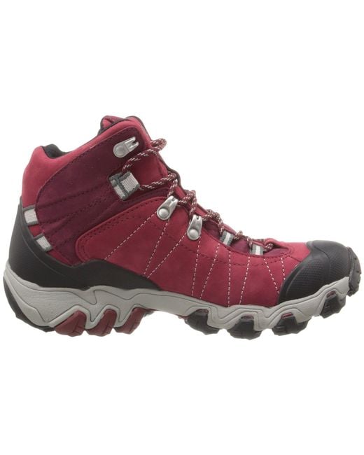 oboz red hiking boots