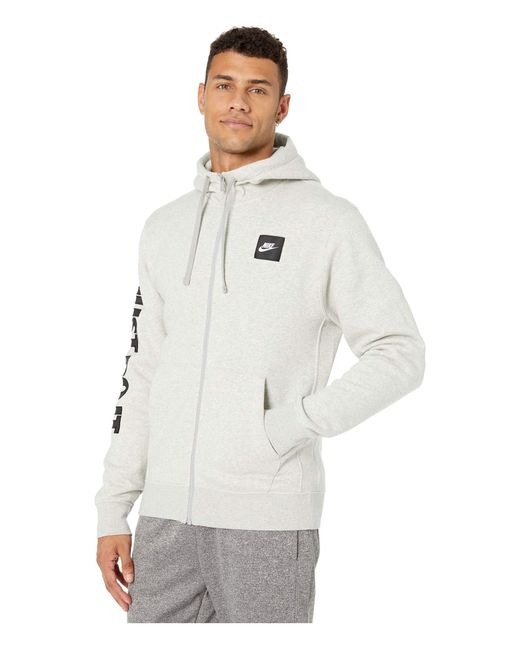 Nike Nsw Just Do It Hoodie Full Zip Fleece Mix in Gray for Men - Lyst