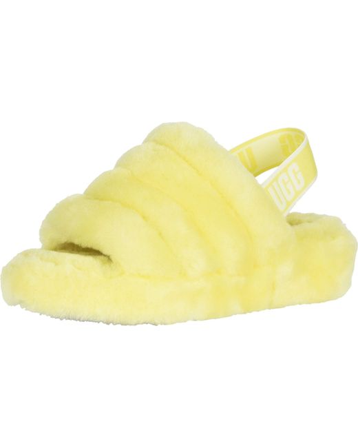 yellow infant ugg slides