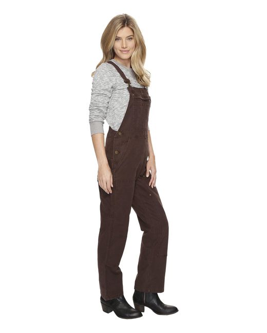 Lyst Carhartt Crawford Double Front Bib Overalls (dark Brown) Women's