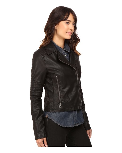 Levi S Faux Leather Asymmetrical Motorcycle Jacket With Quilted Levi S Blue Faux Leather Asymmetrical Motorcycle Jacket With Quilted Arms