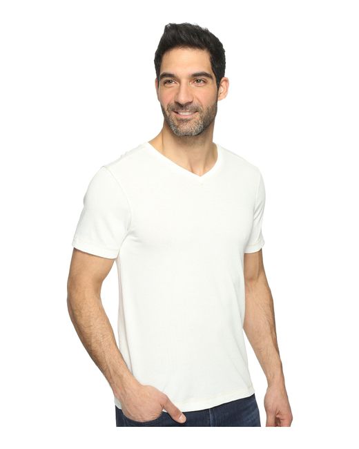 Agave Kerbox Short Sleeve V-neck Supima Modal in White for Men - Save ...