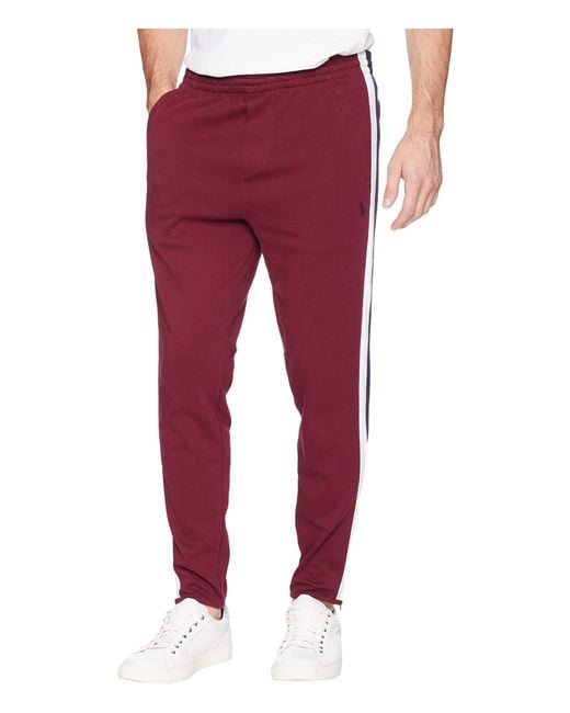 Lyst - Polo Ralph Lauren Interlock Track Pants (classic Wine Multi) Men ...