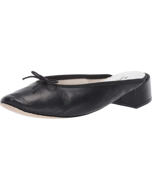 Repetto Leather Lylia Ballerina Mule W/ Heel in Black Lyst