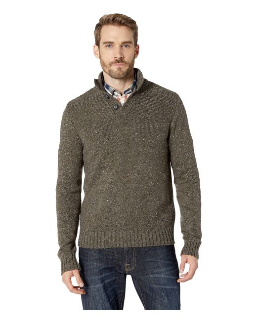 Download Lyst - Lucky Brand Donnegal Button Mock Neck Sweater ...