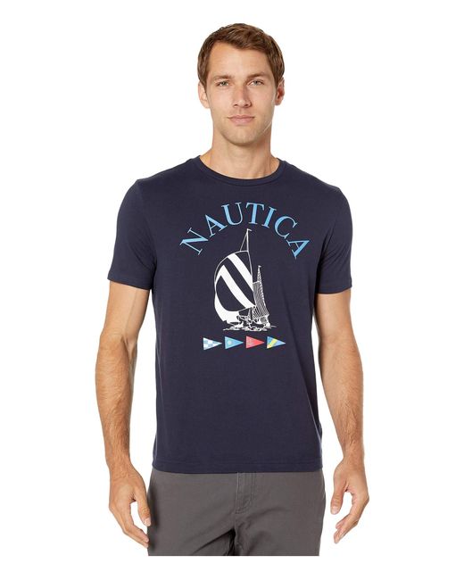 Nautica Cotton Spinnaker T-shirt in Navy (Blue) for Men - Lyst