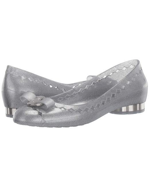 ferragamo silver flats