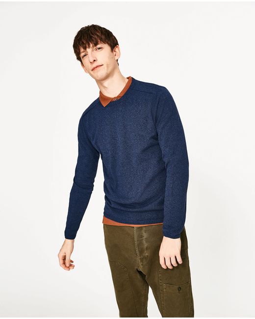 Zara Join Life Sweater in Blue for Men Lyst