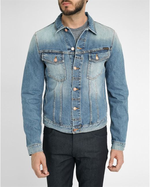 Nudie jeans Light-blue Organic Billy Denim Jacket in Blue for Men | Lyst