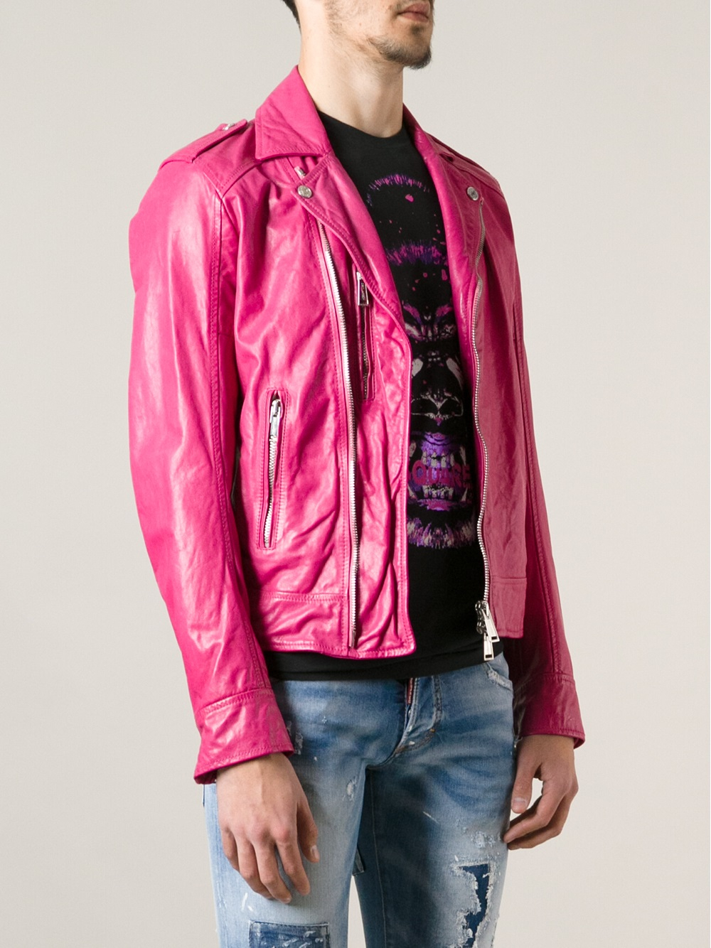 Lyst Dsquared² Biker Jacket In Purple For Men Gallery