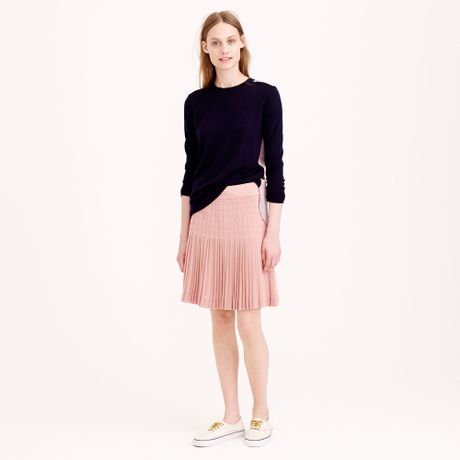 J.crew Pleated Lattice Skirt in Pink (distressed quartz) | Lyst