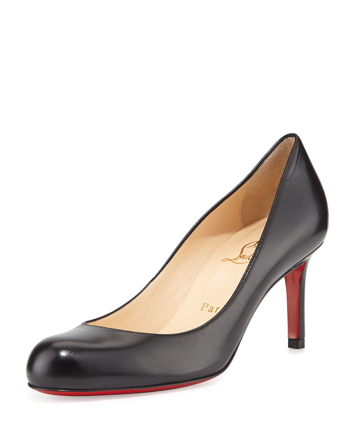 Christian louboutin Simple Leather Red Sole Pump in Black | Lyst  