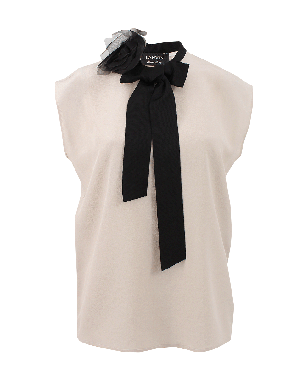 Lyst - Lanvin Key Hole Neck with Tie Blouse in Black