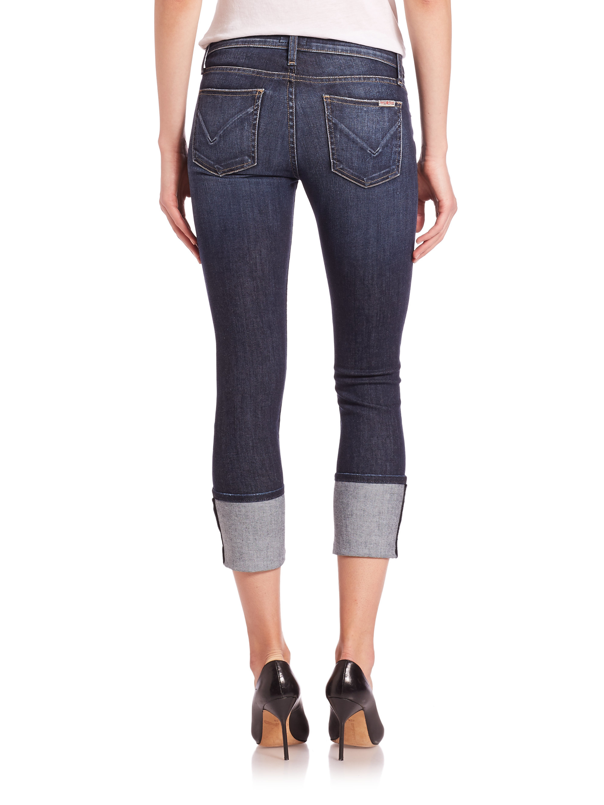 Lyst - Hudson Jeans Muse Rolled Cropped Jeans in Blue