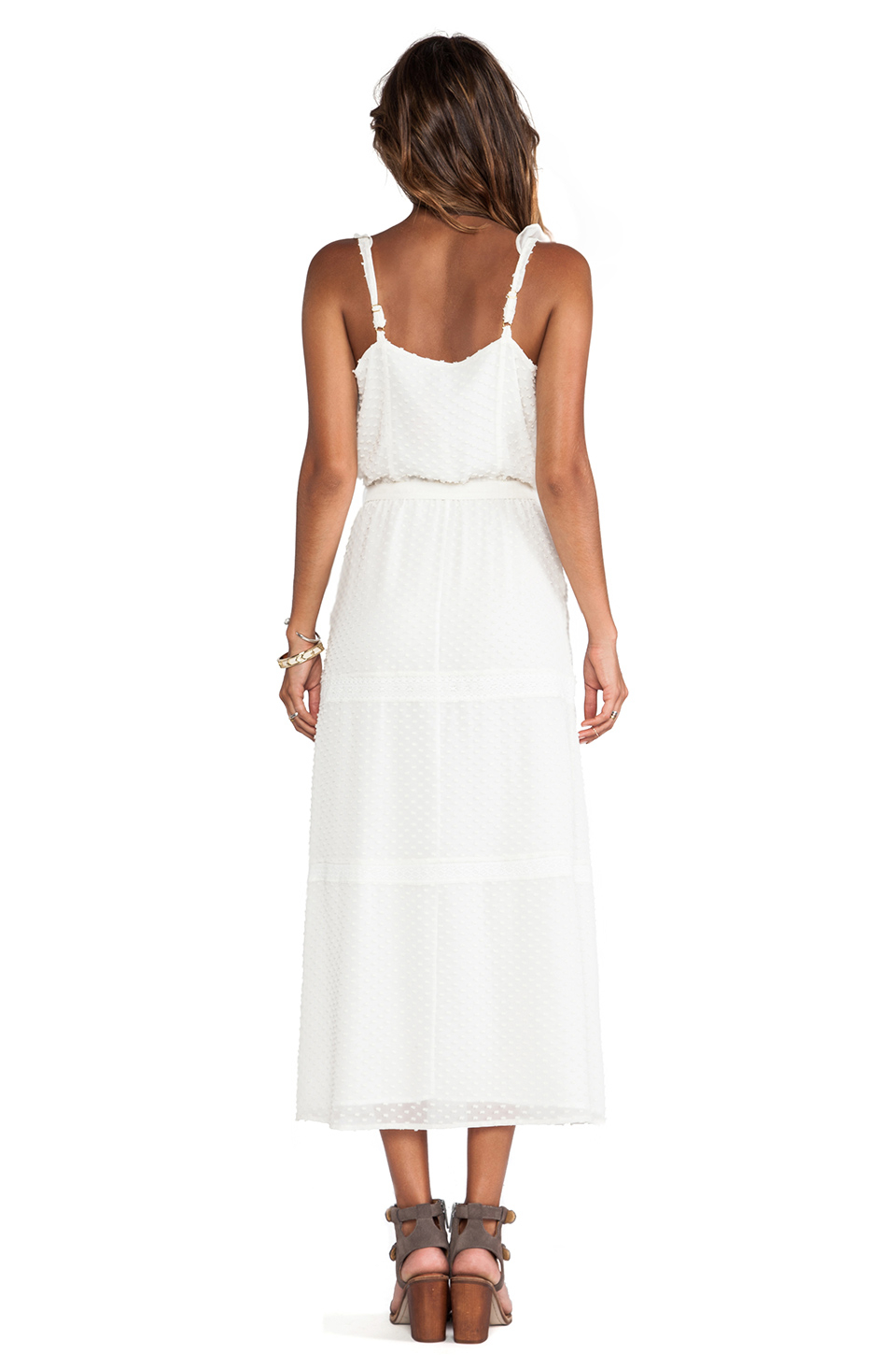 Lyst - Beyond Vintage Swiss Dot Maxi Dress in White
