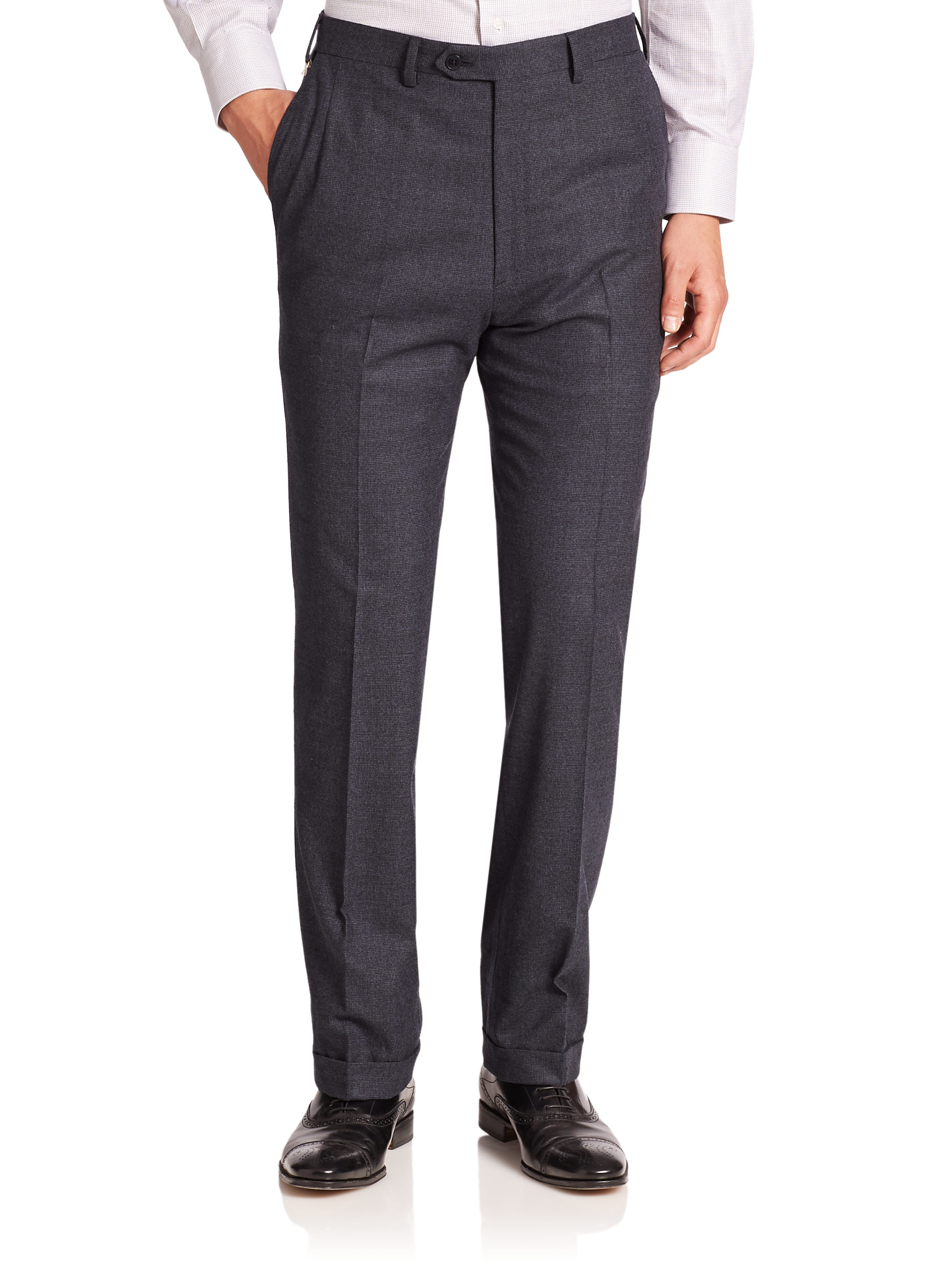 Brioni Houndstooth Trousers in Black for Men | Lyst