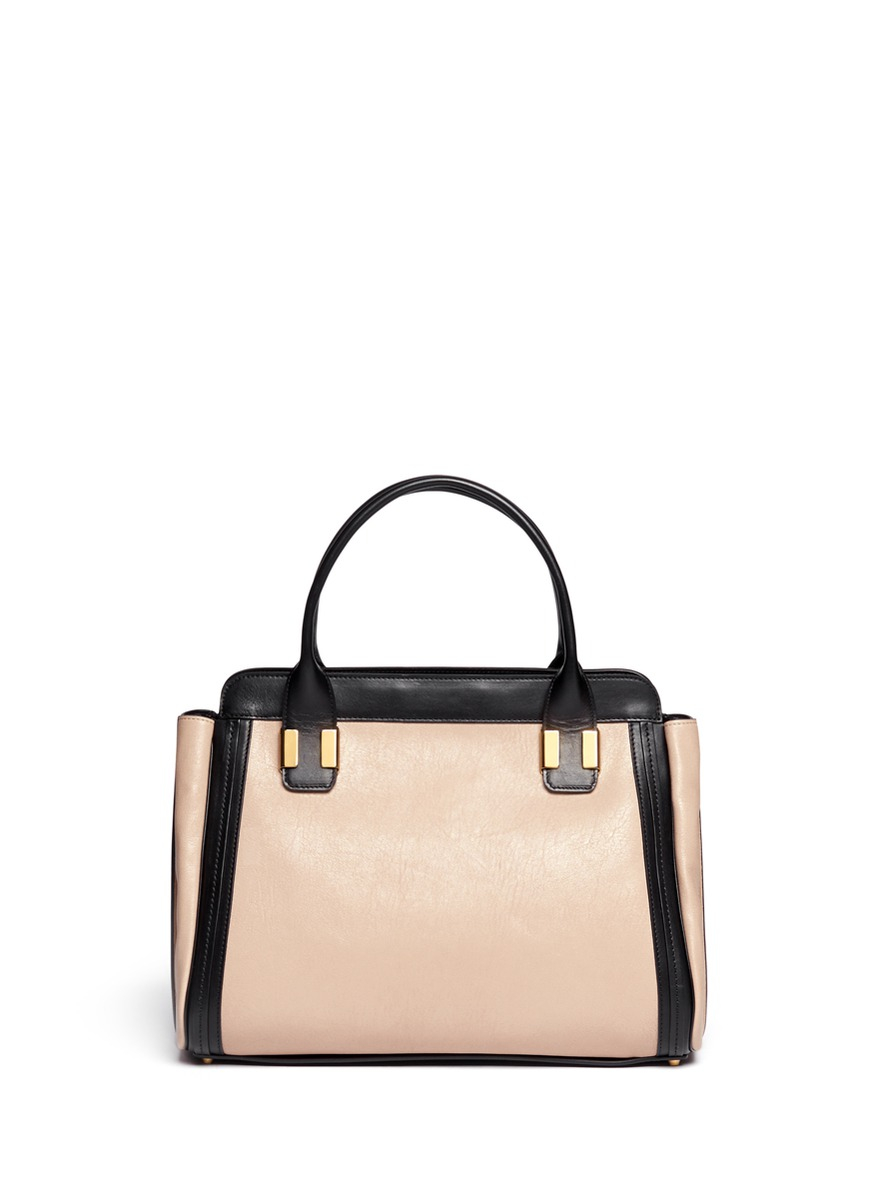 chloe pink handbag - Chlo \u0026#39;alice\u0026#39; Two-tone Medium Leather Bag in Black (Multi-colour ...