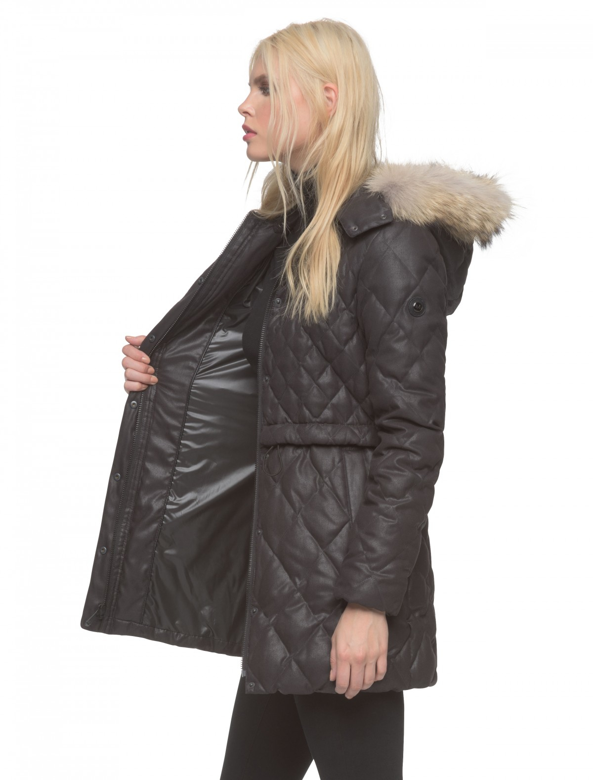 Imagini pentru Andrew Marc Genuine Coyote Fur Quilted Ava Parka