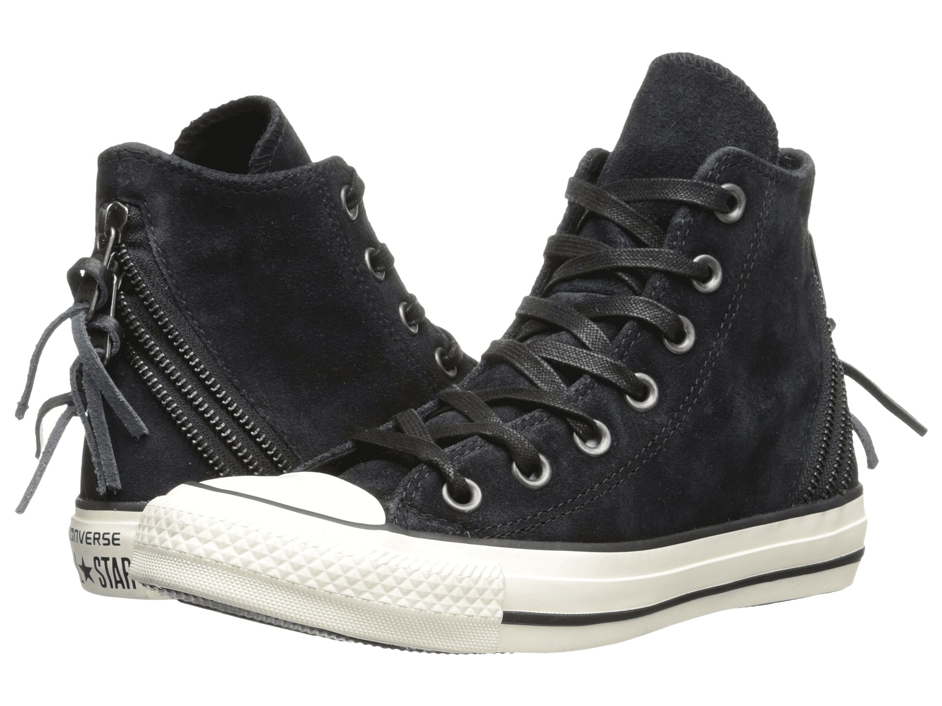 Converse Chuck Taylor® All Star® Tri Zip Burnished Zip Hi in Black | Lyst