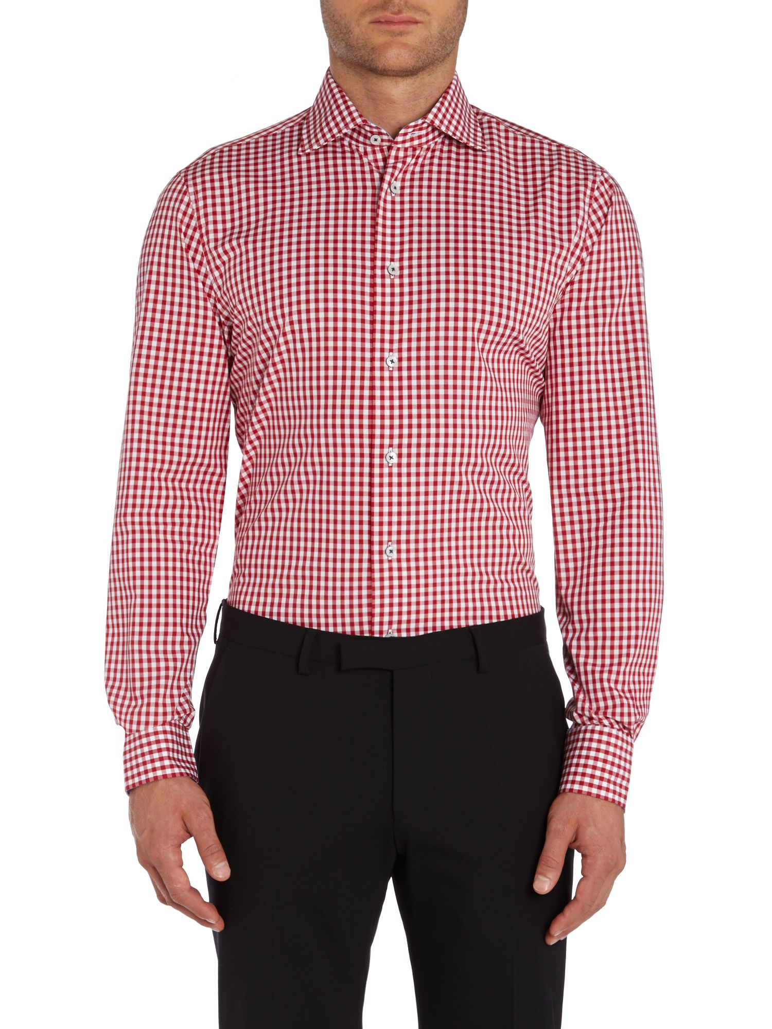 Lyst - Tommy Hilfiger Slim Fit Gingham Shirt in Red for Men