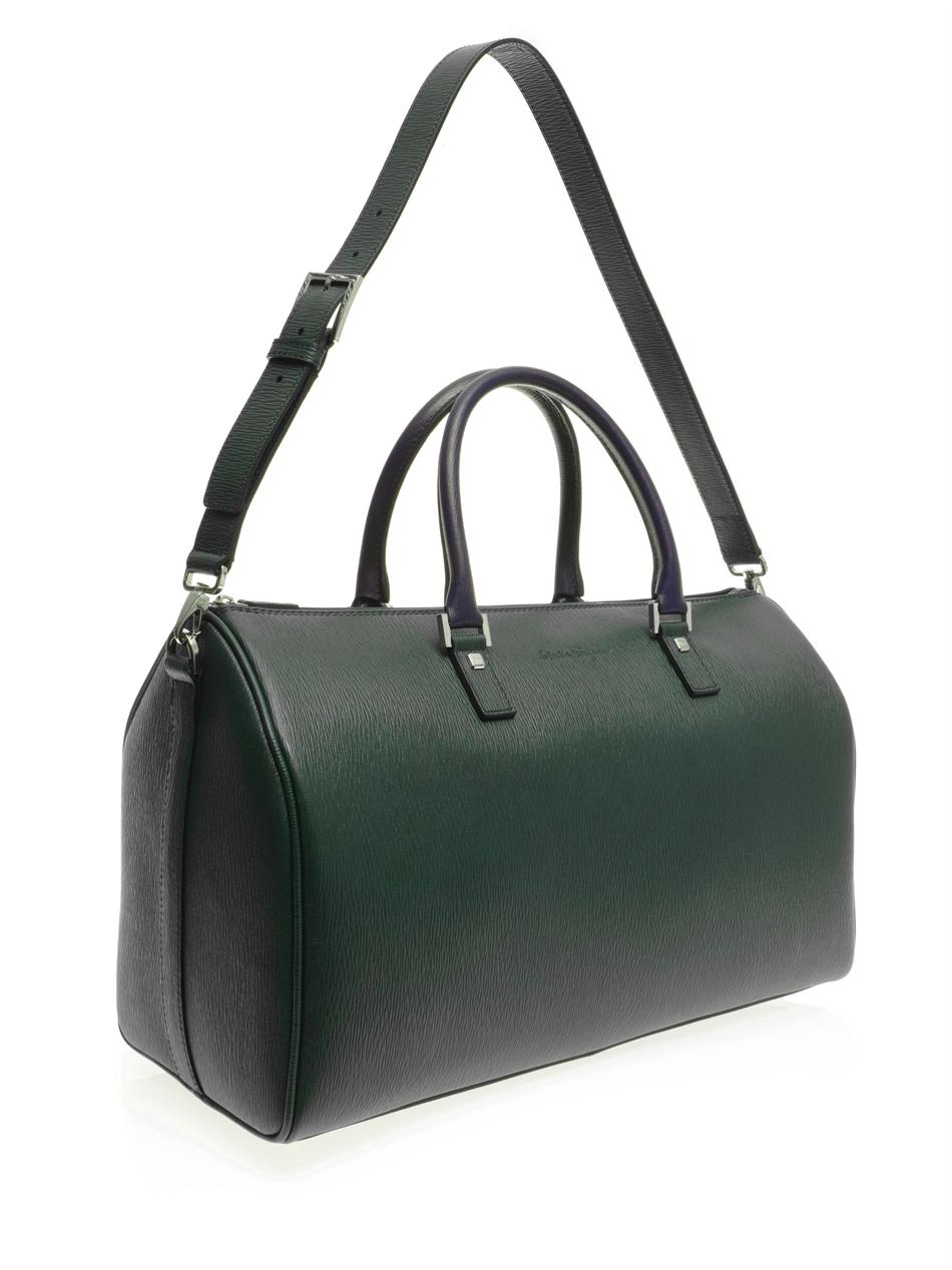 Ferragamo Contrast Revival Weekend Bag in Green for Men | Lyst